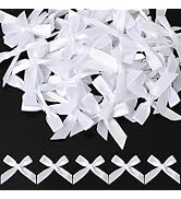 Sentoyou Mini Satin Ribbon Bows - Small White Bow for Christmas Birthday Party Decorations Sewing...