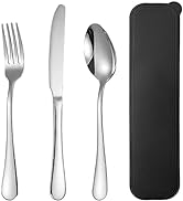 Portable Utensils Set with Case,Reusable Office Flatware Set,Healthy Travel Cutlery Set 3 PCs Sta...