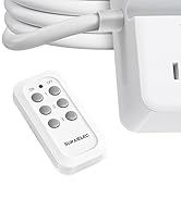 SURAIELEC Remote Control Power Strip, 3 Independent Outlets, 3 FT Extension Cord, 1 Type C, 2 Typ...