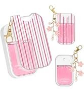 QIOFEARTH TPU Case for Touchland Hand Sanitizer Spray Mist 1 oz | Cute Striped Print Cover with F...