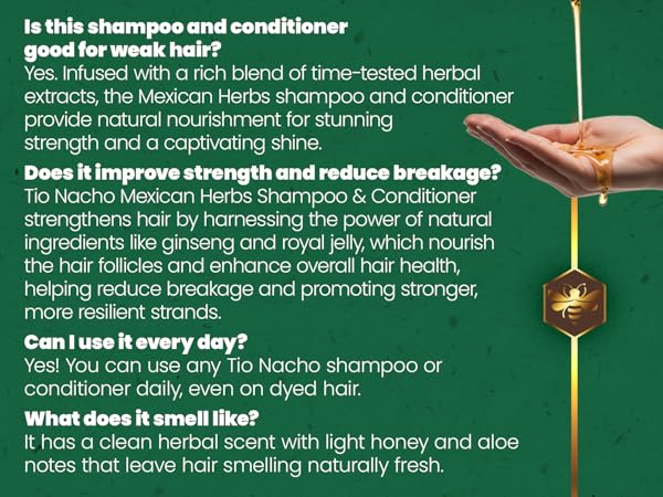 Healthy hair results image featuring shiny, stronger-looking strands with a herbal shampoo routine