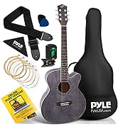Pyle Acoustic Guitar Beginner Starter Kit Guitarra Acustica Bundle Pack with Cutaway Body Set for...