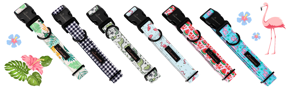 flamingo dog collar