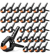 30 Pack Spring Clamps, Balloon Arch Clips, Backdrop Clips, 3.5 inch Heavy Duty Clip Plastic Sprin...