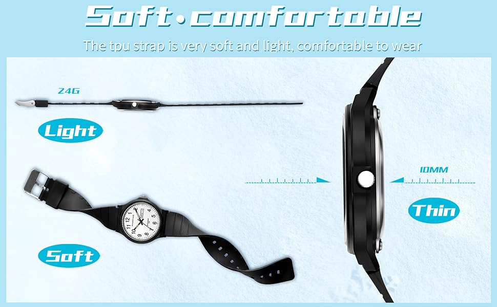 ultra thin watch slim lightweight watch soft band