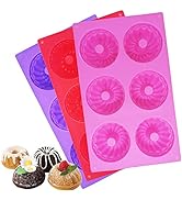 3 Packs Silicone Mini Fluted Cake Pans, findTop Mini Tube Cake Baking Pan for Muffin Cups, Coffee...