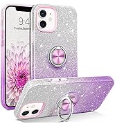 BENTOBEN iPhone 12 Case, iPhone 12 Pro Case, Slim Fit Glitter Sparkly with 360° Ring Holder Kicks...