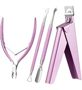 Melodysusie 4 in 1 Acrylic Nail Clippers Set, with Cuticle Trimmer and Dual-Ended Cuticle Pusher ...