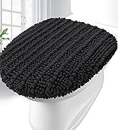 Arotive Soft Chenille Bathroom Toilet Lid Cover 17.5x15, Machine Washable Seat Covers, Stays in P...