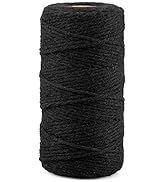 jijAcraft Black Natural Cotton Bakers Twine,328 Feet Black Twine String,2mm Black Cotton Twine Ma...