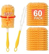 60 Count Duster Refill for Swiffer Duster with 1 Handle - 360° Multi-Surface Larger Size Feather ...