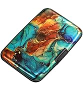 ELFISH Mini RFID Aluminum Wallet Credit Cards Holder Business Card Case Metal ID Case for Men Wom...
