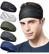 Acozycoo Mens Running Headband,5Pack,Mens Sweatband Sports Headband for Running,Cycling,Basketbal...
