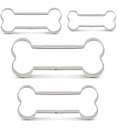 LILIAO Dog Bone Cookie Cutter Set for Homemade Dog Biscuits Treats - 4 Different Sizes - 5.1, 4.1...