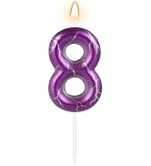 AKURIEEY Kpop Birthday Candle Purple Number 8 Candles Musical Cake Topper | Movie theme cupcake d...