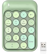 Wireless Numeric Keypad 18 Keys with 2.4G Mini Portable Silent Number Pad USB Receiver Financial ...