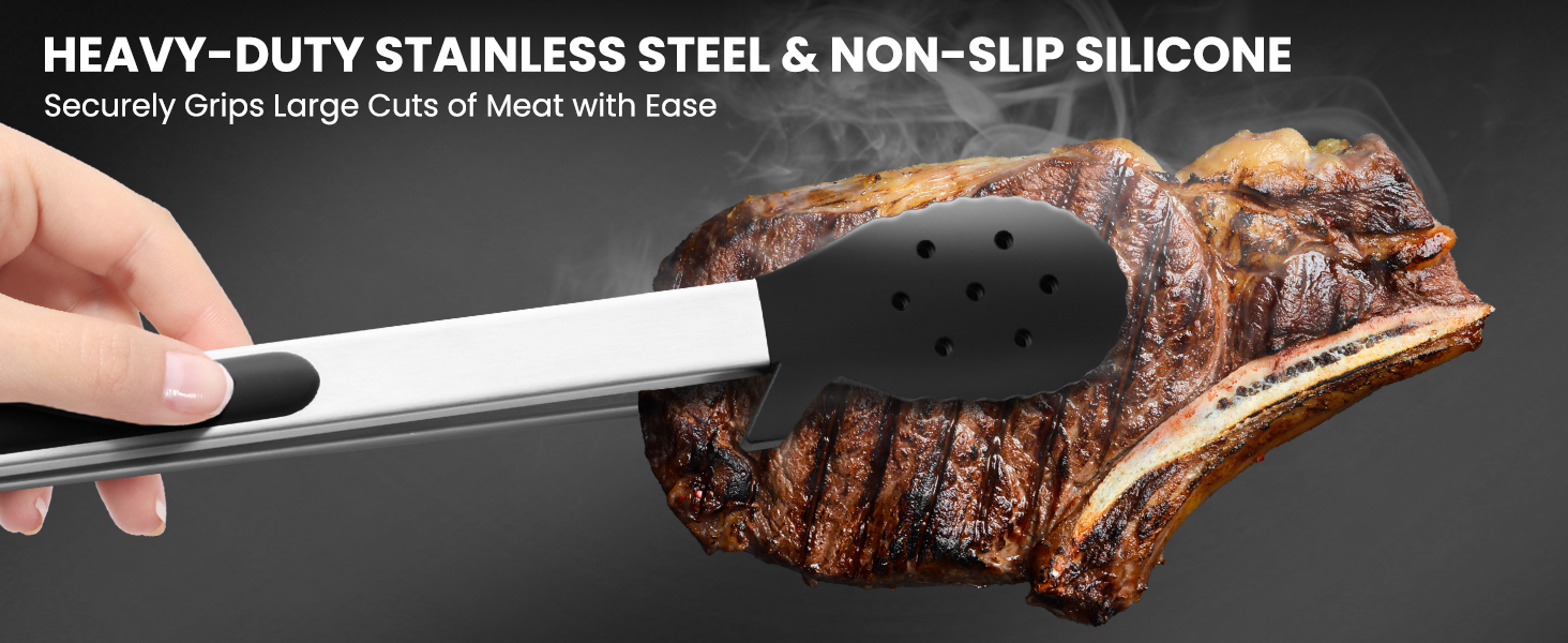 HEAVY-DUTY STAINLESS STEEL & NON-SLIP SILICONE