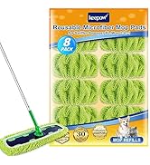 KEEPOW Reusable XL Mop Pads Compatible with Swiffer XL Sweeper, XL Dry Sweeping Cloths, XL Wet Mo...