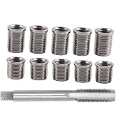 Espusta Spark Plug Thread Repair Kit, M10×1.0 Inserts and M12×1.0 Tap Stainless Steel Spark Plug ...