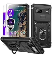 for Google Pixel 7A Case with Camera Cover Slider, 2*Tempered Glass Screen Protectors,Build in 36...