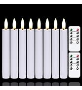 Yeelida Battery Operated Flameless Taper Candles with Two Remote Timer, 6.4