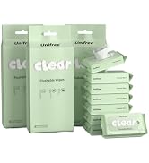 Unifree Flushable Wipes Travel Size, Mini Wet Wipes, 32Pack 224 Wipes | XL 99% Water Wet Wipes fo...