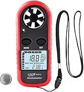 Wintact Handheld Anemometer, Digital Wind Speed Meter Gauge, Air Flow Velocity Tester with Measur...