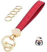 OHKYOOT Wristlet Keychain,Wrist Lanyard Cute Car Key Chain Cat Lover Gifts for Women Men