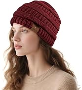 Doitory Beanies Hat for Women & Men,Warm Soft Knitted Beanie Unisex Cuffed Hat for Winter Fleece ...