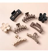 8PCS Hair Clips for Women, Flower Claw Clips for Thick Hair, Non-Slip Hair Accessories with Multi...