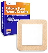 Silicone Foam Dressing with Border Adhesive, Sterile Bandages for Wound, Wound Care Dressing, Lar...