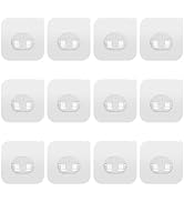 Lsnisni 12 Pack Shower Caddy Adhesive Replacement, Strong Adhesive Hooks for Shower Shelf, Waterp...