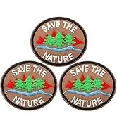 U-Sky Sew or Iron on Patches for Clothing, 3pcs Cool Design Clothing Patches Save The Nature, Emb...