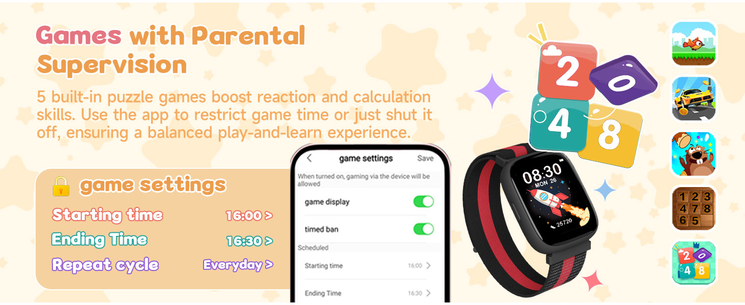 Smart Watch for kids puzzle games