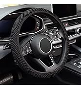 KAFEEK Elastic Stretch Steering Wheel Cover,Warm in Winter and Cool in Summer, Universal 15 inch,...