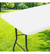 Moosfor Spandex 6 Foot Rectangle Table Cloth, Elastic Fitted Tablecloths for Picnic, Stretch Wash...