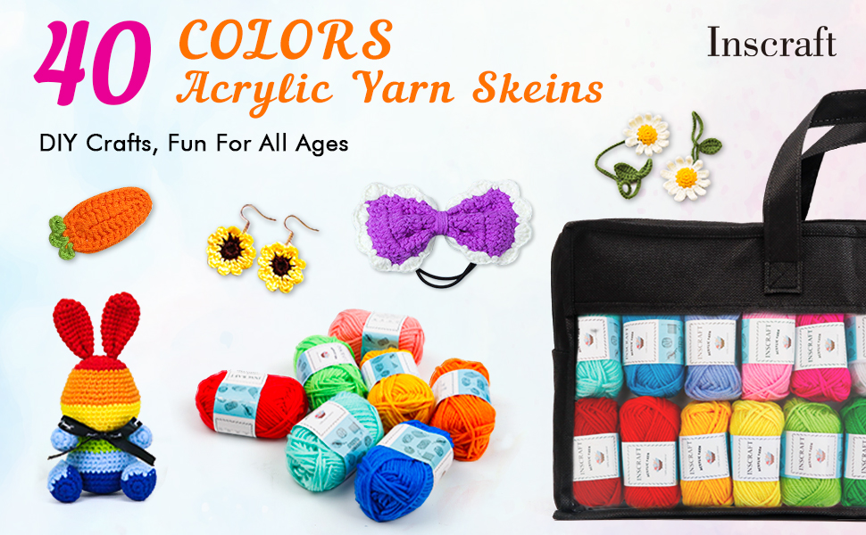 40 Acrylic Yarn Skeins