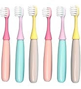 newrichbee 6 Packs Kids Toothbrush,Lovely Little Mushroom Extra Soft Bristles Toddler Toothbrush ...