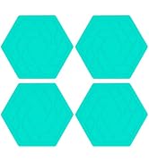 Shinemade Drink Coasters, Set of 4 - Easy Coasting Extra Thick Premium Silicone Barware (Aqua Sal...