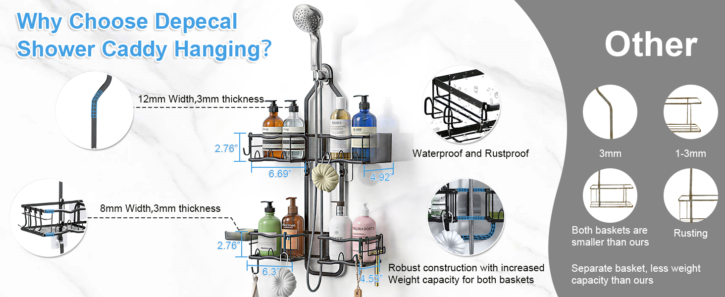 Stable & Rustproof Bathroom Organizer