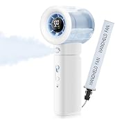 Nezylaf Portable Handheld Misting Fan, 22000RPM High Speed, 50ml Upgraded Water Tank, 100 Speeds ...