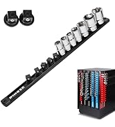Pinoze 1/2" Magnetic Socket Holder Organizer - Aluminum Alloy Socket Rail Tray for Tool Box Drawe...