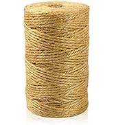 jijAcraft Jute Twine String 328 Feet, 2mm Natural Twine for Gift Wrapping, 3-Ply Natural Hemp Twi...