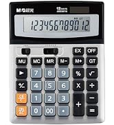 M&G Desk Calculator 12 Digit Office Calculators with Large LCD Display, Dual Solar Power and Batt...