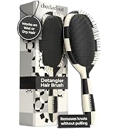 FRAMAR Checkered Print Hair Brush Detangler – Wet Hair Brushes For Women, Womens Hair Brush, Blac...