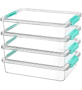 Vtopmart 6 Qt Plastic Storage Bins with Lids, Clear Sensory Bins, Arts Crafts Organizers and Stor...