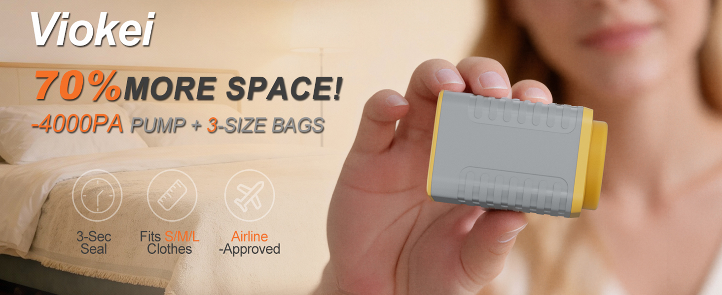 Rechargeable Wireless Pump Travel Storage Bags Set
