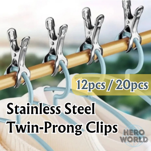 Stainless Steel Twin Prong Clips 12pcs 20pcs