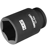 MAXPOWER 3/4" Drive 1-1/2" Deep Impact Socket, 6-Point Design, Heat-Treated Chrome Molybdenum Ste...