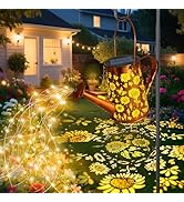 VOOKRY Solar Lights Outdoor Decoration, Large Retro Hanging Metal Solar Watering Can Lights Water...